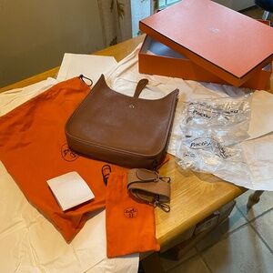HERMES Bag Leather Brown Box Cloth Bags Neiman Marcus Receipt